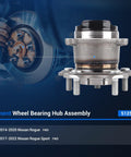 Rear Wheel Bearing And Hub Assembly For Nissan Rogue 2014 To 2020 And Rogue Sport 2017 To 2022 FWD Only With ABS 5 Lug