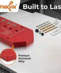 Professional Self Clamping Shelf Pin Jig Drills Eleven Perfectly Aligned Holes In One Straight Shot with premium aluminum alloy.