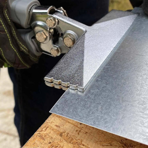 Sheet Metal Hand Seamer With 1/4 Inch Increment Marks, Heavy-Duty Steel Build, Comfortable Grip, Seaming Metal Sheet