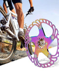 203mm Mountain Bike Brake Pads With Five Nail Design For Sick Stopping Power And Dependable Grip On Hydraulic Or Mechanical Rotors Shred Ready Anti Scratch Lightweight Upgrade Multi Color mounted on a mountain bike.