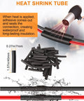 Heat shrink tubing being applied to wire from Waterproof 2 Pin Automotive Wiring Connector Kit with 16 AWG 2 Wire Plugs.