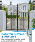 Beefy Wall Mount Gate Hinges 2 Pack With Five Eighth Inch Pin For Chain Link Gates, Heavy Duty Outdoor Metal Hardware For Fence Posts