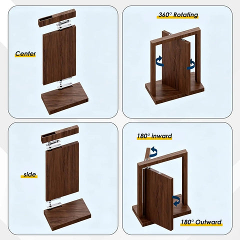 Heavy Duty Adjustable Pivot Door Hinge Set Stainless Steel Hidden Hinges For Secret Doors 360 Degree Rotation Silent