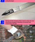 Steel Punch and Moving Handle of Heavy Duty Flat Iron Drain Cleaning Steel Tape Manual Auger for unclogging pipes.