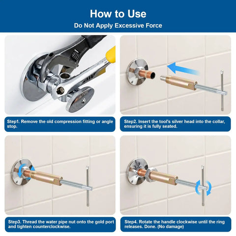 How to use Compression Sleeve Puller And Ferrule Remover For 1/2 Inch Copper Pipe No Cutting Required Handles Tight Spots And Barely Reach Areas Takes Off Old Rings Cleanly Without Dents Or Damage In Seconds For Pro Plumbers, step-by-step on copper pipe
