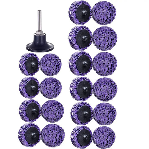 Two Inch Quick Change Strip Discs Set, 21 Pcs Paint Stripping Wheels For Drill Or Die Grinder, Purple Diamond Abrasive
