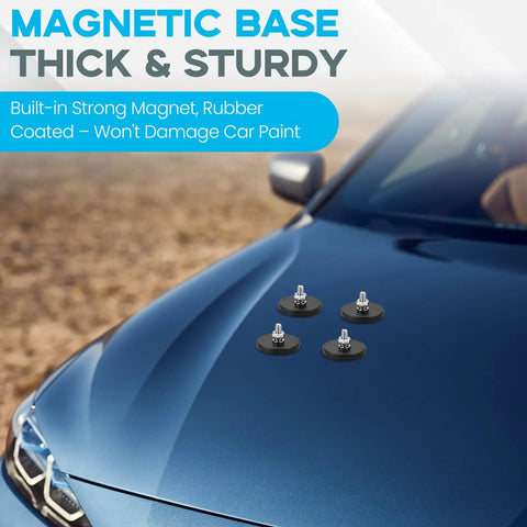 All In One 30 Pack Rubber Coated Magnets With Quarter Inch Bolts Washers And Nuts 30 Lb Each Heavy Duty Mounting Kit For Home Garage Workshop Built To Last Neodymium Magnetic Mounting Hardware For Multiple Points on car hood