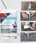 Heavy Duty Concrete Crack Repair Adhesive For Outdoor Use Waterproof And Weather Resistant Crack Filler Dries Fast Seals Concrete Masonry And Stone Cracks Deeply Perfect For DIYers And Renovations Black 200g