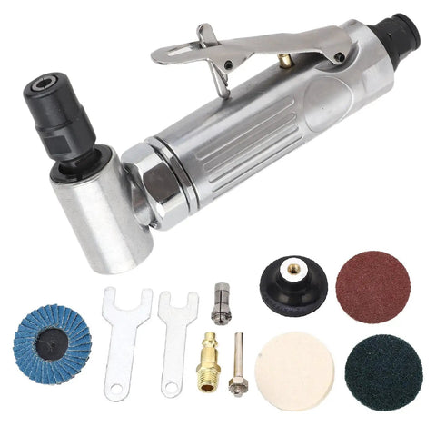 Bad Boy Right Angle Pneumatic Air Die Grinder With Variable Speed And 20000 RPM, includes various attachments and tools.