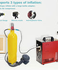 Portable 2L Mini Scuba Tank Kit With Backpack DOT Certified Regulator Aluminum Tank for inflating options and setup