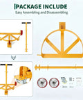 Heavy Duty Steel Drum Dolly Cart For 55 Gallon Oil Barrels With Cushioned Handle parts and assembly guide, yellow steel, 1200 lbs capacity.