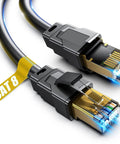 Cat 8 Ethernet Cable Ultra Fast Shielded 26AWG For Gaming Rigs Indoor Outdoor 40Gbps 2000MHz Gold Plated RJ45 Weatherproof LAN Cable