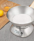 Removable Bowl Kitchen Scale 2.5L Capacity 12 lb 5.5 kg Stainless Steel Food Scale For Cookin And Bakin With Backlit Display