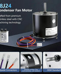 Premium Condenser Fan Motor 1/3 HP 1075 RPM 208 230V AC Replacement Component Featuring Copper Core Engineering, stainless steel design.