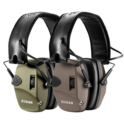 Electronic Shooting Ear Protection With 4X Sound Amplification, 2 Pack Slim Active Noise Reduction Earmuffs For Gun Range, 22 dB NR
