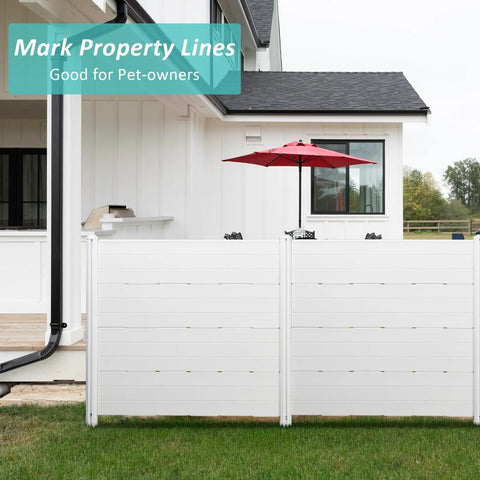 Outdoor Privacy Screen Fence Panels Set Of Two White Panels For Yard Or Garden Hide Air Conditioners Trash Cans And Other Outdoor Equipment