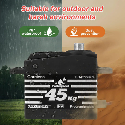 Waterproof 45Kg Beefy High Torque Coreless Servo With Metal Gear And Stainless Steel Gear For RC Crawler Car Truck Buggy