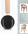 40 Pack Precut Tennis Balls For Furniture Legs And Floor Protection, shown with chair leg and various chair types.