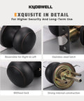 Oil Rubbed Bronze Indoor Door Knobs 2 Pack Non Locking Passage Door Knob Set For Hallway And Closet ANSI Grade 3 Certified