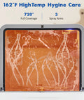 No Sweat Setup Portable Countertop Dishwasher With Five Liter Tank And Faucet Hose showing water spray arms inside.
