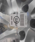 Close-up of 17 Inch Silver Hubcap Wheel Cover For 2019 Through 2025 Toyota SUV Replacement Single Hub Cap Fits 17 Inch Steel Wheels Durable Finish Sweet Fit Easy Install No Tools Required showing barcode and packaging details.