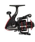 Side view of VC20BB Finesse 2000 Sized Spinning Reel with Dope Carbon Fiber Frame for Lightweight Strength and Cold Forged Aluminum Spool.