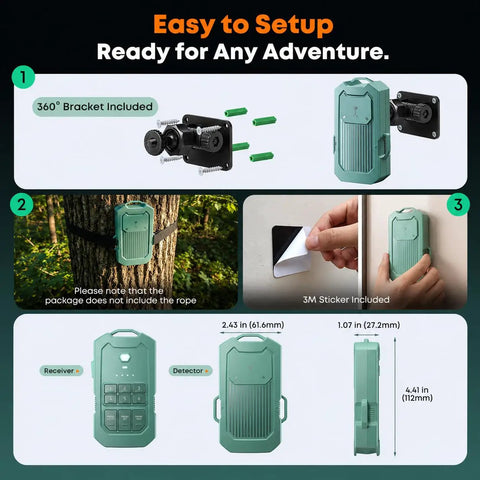 Wireless Radar Motion Detector Sensor Add On Accessory No Receiver Requires Main Radar System For Expanded Outdoor Security Coverage Of Driveways Homes And Campsites IP65 Waterproof Rechargeable Low Key Hidden Design, 4.41 in