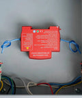 Automatic Car Fire Extinguisher Compact Aerosol Unit With Slick Peel Stick Install For Instant Flame Stop And Solid Vehicle Safety Hassle Free Essential Emergency Ride Guard Gear visible mounted in electrical enclosure.