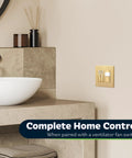 Bathroom with Motion Sensor Light Switch With Ambient Light Level For Auto On Off based on occupancy or vacancy modes. Gold wall plate included.