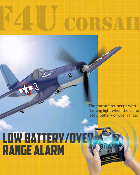 Beginner Friendly WWII F4U Corsair RC Plane With Aileron 4CH 2.4Ghz Remote Xpilot Gyro Stabilizer flying in the sky