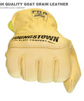 Leather Ground Utility Gloves For Men With Kevlar Lined Protection Cut Puncture Resistant Flame Resistant Arc Rated Tan Large 3D Dexterity
