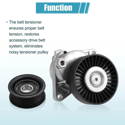 Mercedes-Benz Serpentine Drive Belt Tensioner Pulley And Idler Pulley Belt Assembly for C240 C320 shown with product details