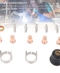 Fifty Piece IPT40 Tip Electrode Kit For Plasma Cutting Torches Compatible With CUT 55DS Pro And CUT 65DS shown with components