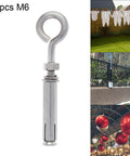 10 Pack M6 89mm Concrete Eye Bolts Stainless Steel Wall Eyebolts Concrete Shoulder Brick Anchors installed on various structures
