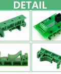 10 Pack DIN Rail Mount PCB Holder Clips For 35mm And 15mm C45 Rails Compact 43x10x18mm Brackets Displayed in Detail