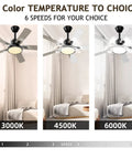 52 Inch Outdoor Ceiling Fan With Light And Remote Control, Reversible DC Motor, 3 color temperatures, dimmable 24W LED