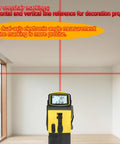 4-In-1 Laser Tape Measure With 5m Tape And 100m Laser Rangefinder, Crosshair Markings, Dual-Axis Level, Backlit LCD, Tripod Mount Ready, Great For Pros And DIY Projects in room