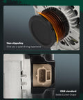 Close-up of alternator for Jeep Grand Cherokee 3.0L 2014 2018 with six grooved pulley and connector view