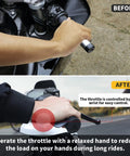 Comparison of hand positions using Cruise Throttle Assist For 22mm Handlebars Universal Motorcycle Throttle Mounted Aid