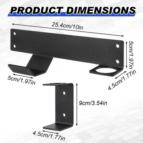 Wall Mount Jack Stand Organizer For Hydraulic Floor Jacks, Heavy Duty Car And Truck Tool Storage Rack, showing dimensions.