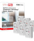 6 Pack Door And Window Alarm System With 120dB Siren And Wireless Chime, Easy DIY Installation, white alarms and packaging box