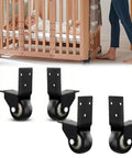Four Pack 2 Inch Side Mount Casters With Silent Fixed L Bracket Wheels for cribs, eco-friendly design, easy to glide, zero noise.
