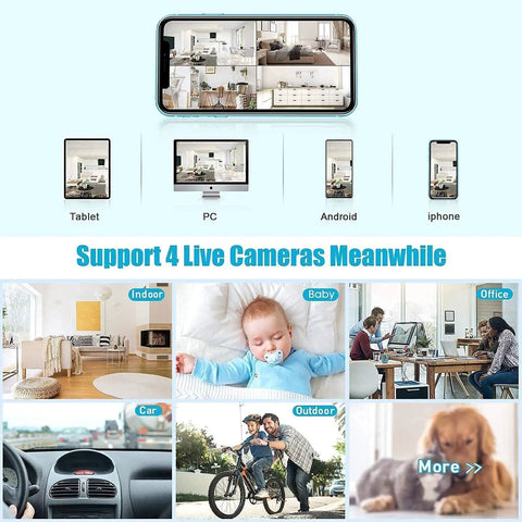 Ultra Mini WiFi Camera 1080P HD Surveillance Hidden Nanny Cam for home and outdoors with phone app display on various devices