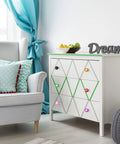 Colorful Crystal Knob Set, 10 Pieces, 30mm Glass Drawer Pulls For Cabinets, Drawers, Dressers, And Kitchen, Artsy Style, Includes Screws, Perfect Quick Cabinet Refresh on white dresser
