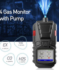 Pro Grade All In One 4 Gas Monitor With Pump Portable Gas Detector For CO O2 H2S And LEL Combustibles with LCD display