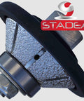Heavy Duty Diamond Profile Wheel For Grinder Polisher 45 Degree Bevel Angle 15 Millimeter High With Nine Sixteenth Inch Arbor