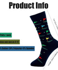 Men's Golf Socks 2 Pairs Funny Golfer Crew Socks Navy Blue Comfortable Cotton Blend Size 9 To 13 Unique Golf Gift For Men Dads Husbands Boyfriends Great Gift Idea