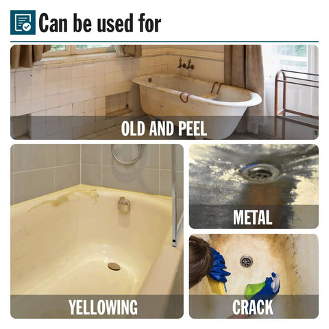 Image showing surfaces for restoration using 2K Epoxy Bath Tub Paint And Sink Refinishing Kit with Twenty Times Thicker Formula