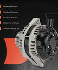 Alternator For Honda Pilot 2016 To 2022 Odyssey 2018 To 2023 Ridgeline 2017 To 2023 Passport 2019 To 2023 And Acura MDX 2014 To 2020 With 3.5L V6 12V 155A 6 Groove Clockwise Pulley Internal Fan Replacement Part Plug And Play, side view