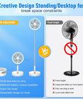 Foldable Portable Oscillating Fan With 8000mAh USB C Battery Quiet Remote Desk Fan 8.6 Inch comparison of adjustable and fixed height fans